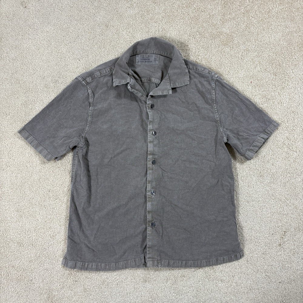 Abercrombie & Fitch Summer Linen Blend Brown Button Up Shirt Womens XS